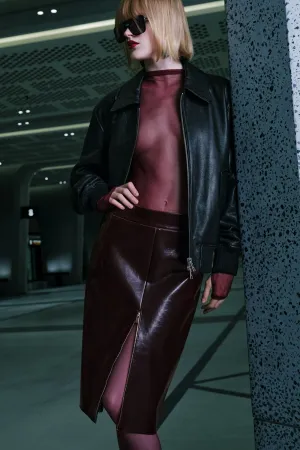 Faux Leather Pencil Skirt
