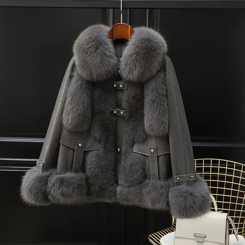 Fox Fur Sheep Skin Coat