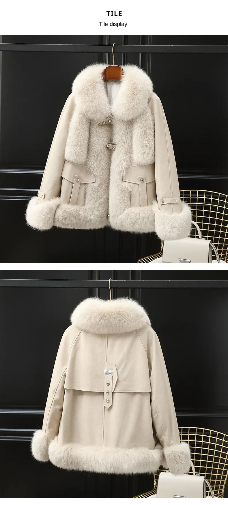 Fox Fur Sheep Skin Coat