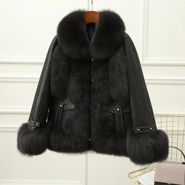 Fox Fur Sheep Skin Coat