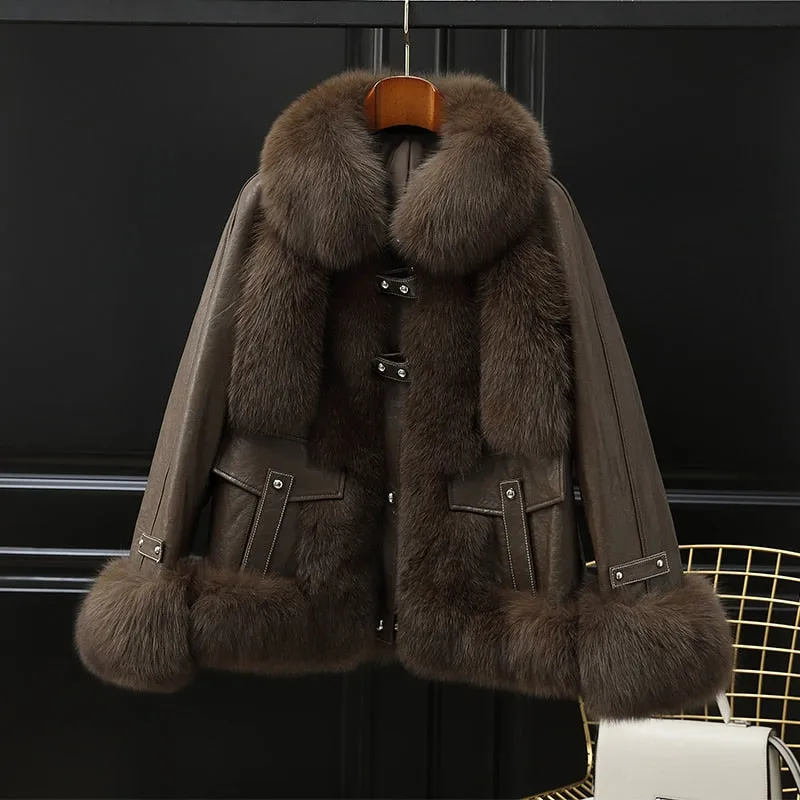 Fox Fur Sheep Skin Coat