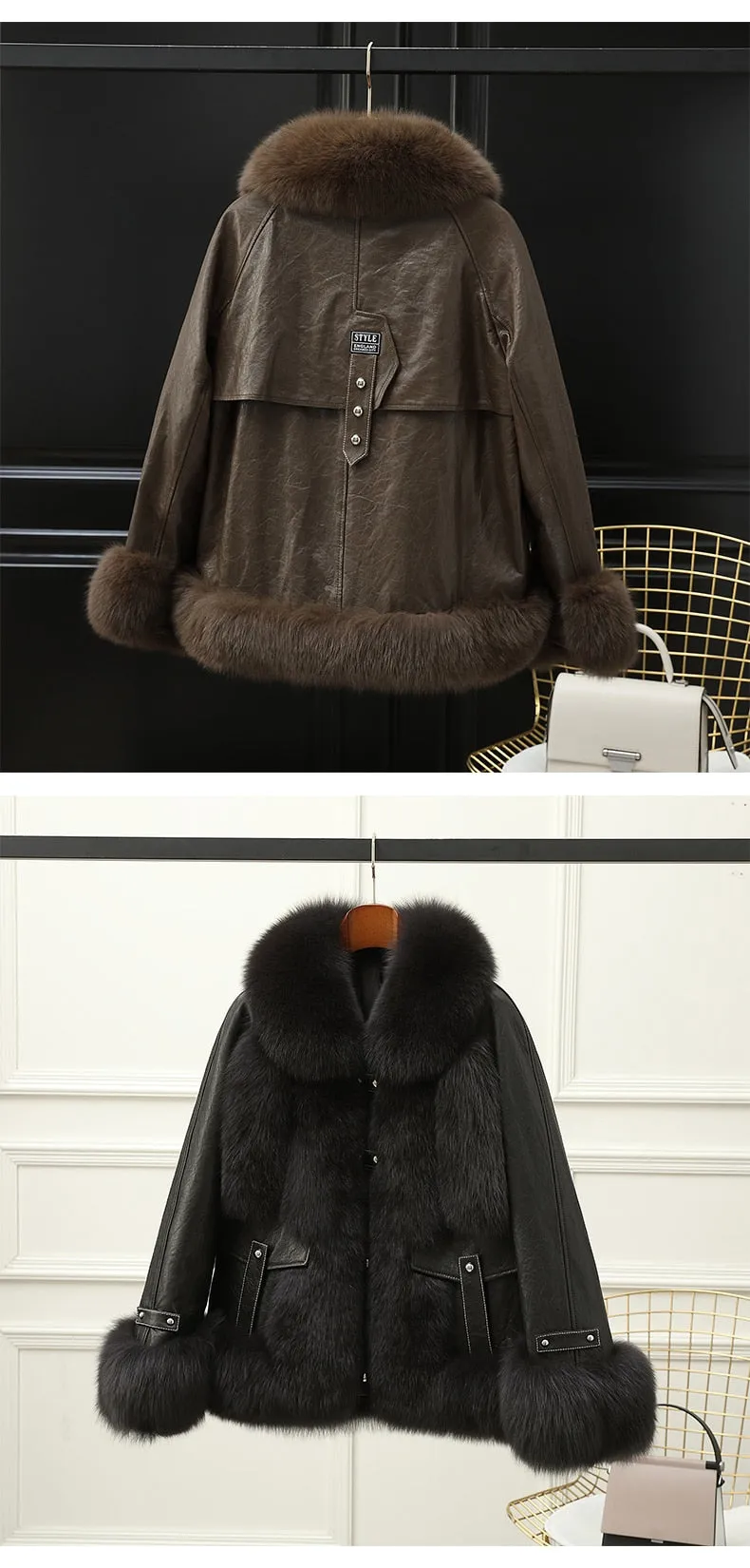 Fox Fur Sheep Skin Coat