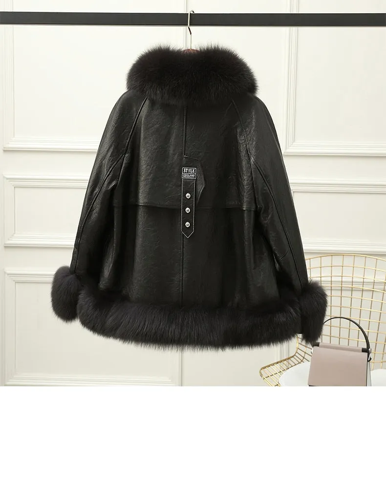 Fox Fur Sheep Skin Coat