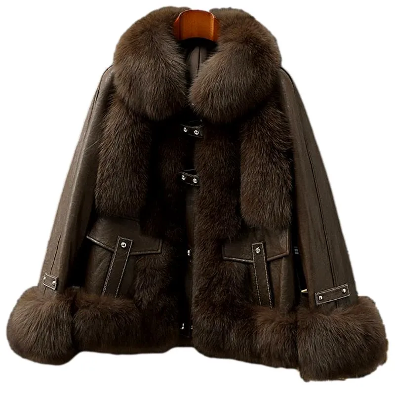Fox Fur Sheep Skin Coat