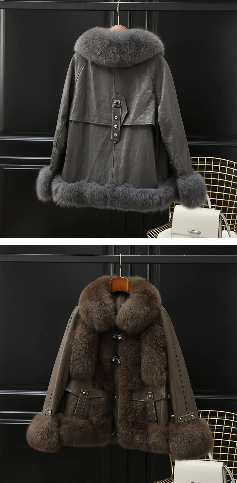 Fox Fur Sheep Skin Coat