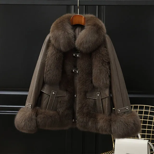 Fox Fur Sheep Skin Coat