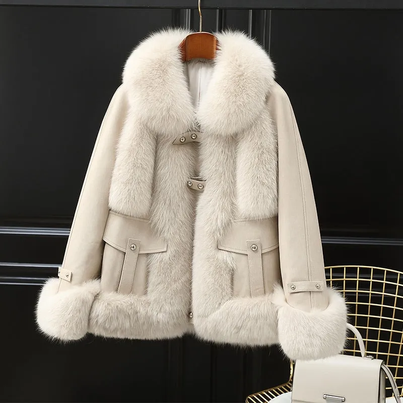 Fox Fur Sheep Skin Coat