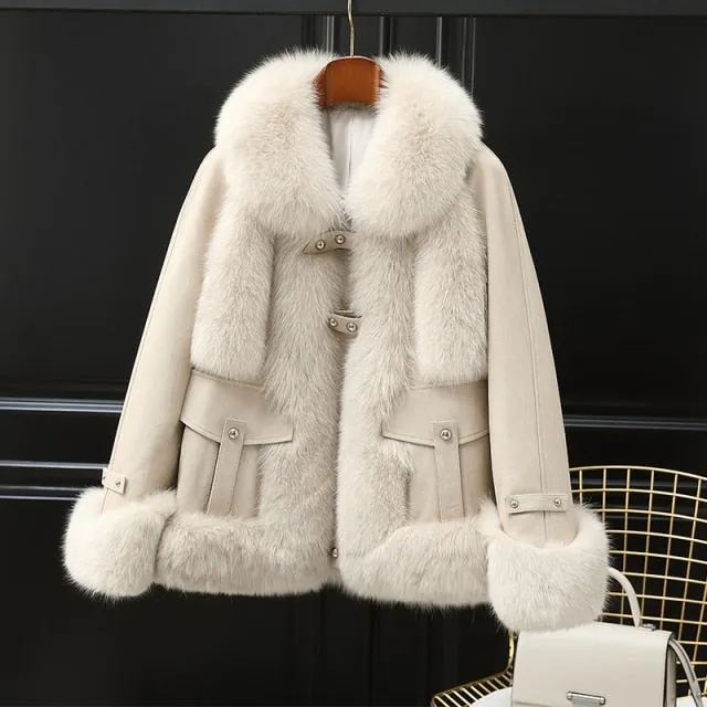 Fox Fur Sheep Skin Coat