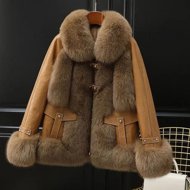 Fox Fur Sheep Skin Coat