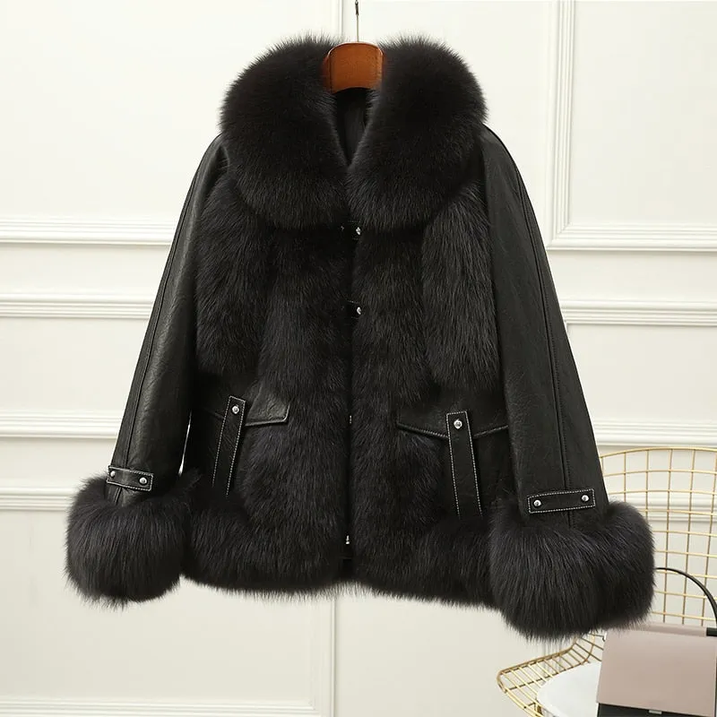 Fox Fur Sheep Skin Coat