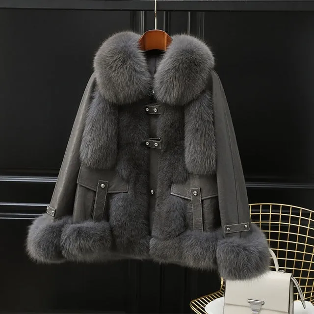 Fox Fur Sheep Skin Coat