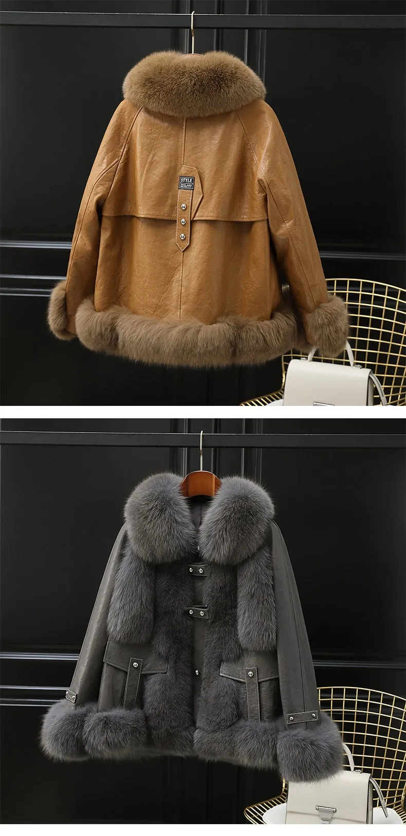 Fox Fur Sheep Skin Coat