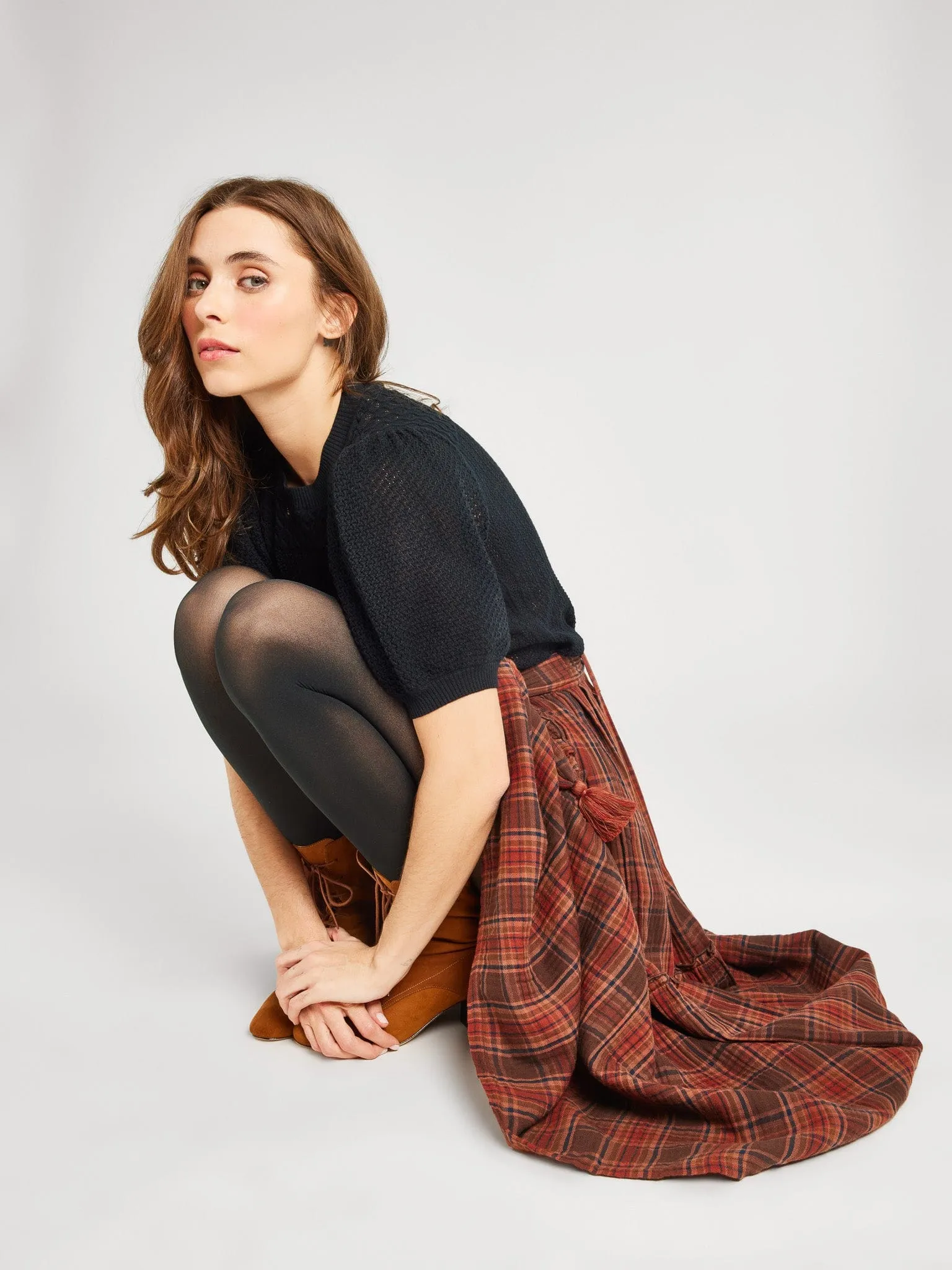 Françoise Skirt in Fireside Plaid