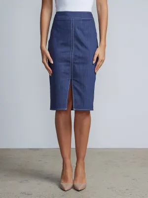Front Slit Paige Denim Pencil Skirt