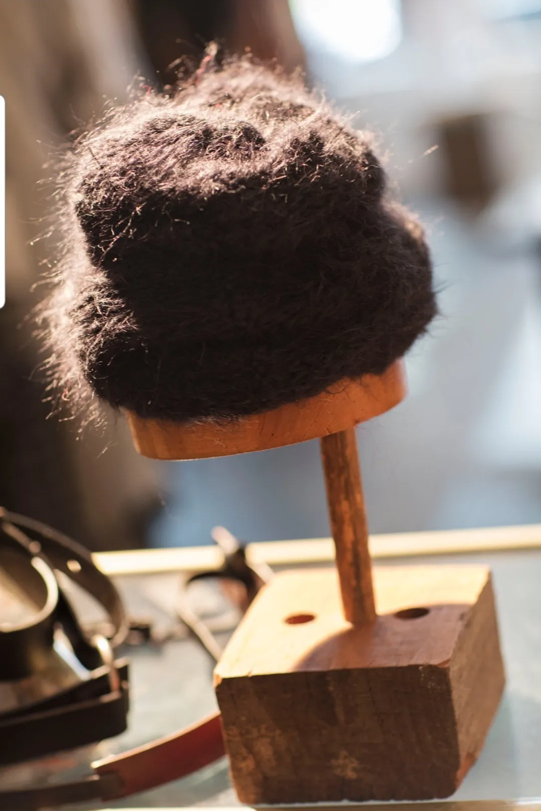Hand knit cable beanie style Hat - (Alpaca) Navy