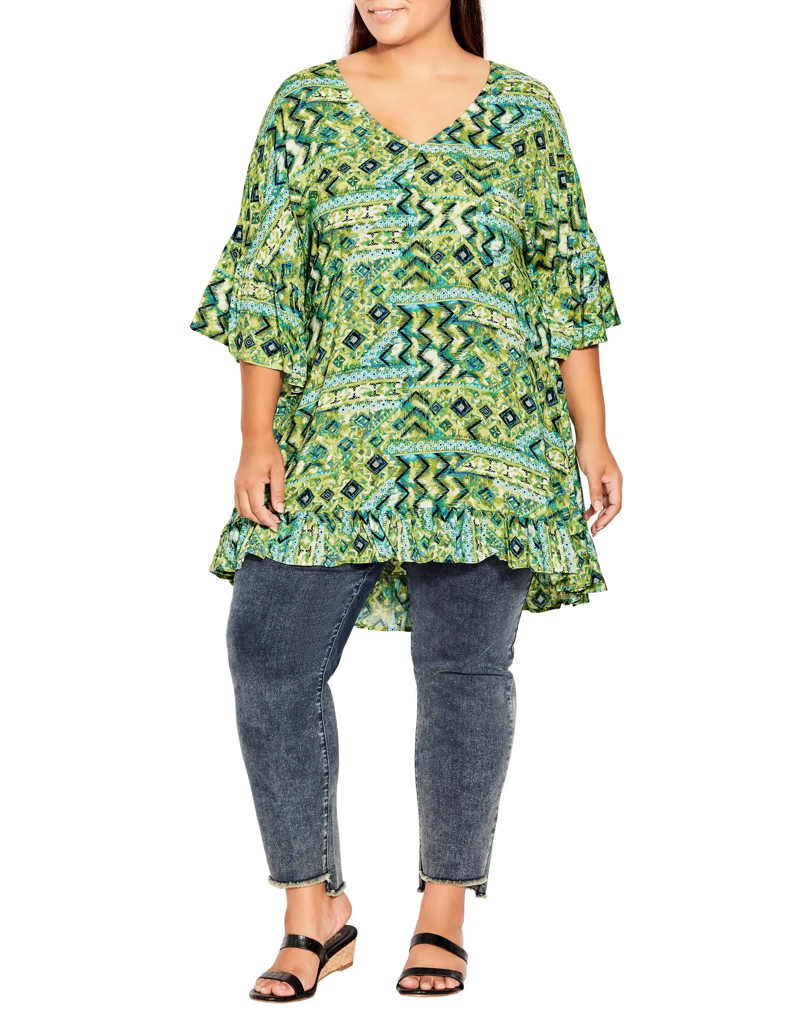 Harper Tunic | Light Green / Forest Green