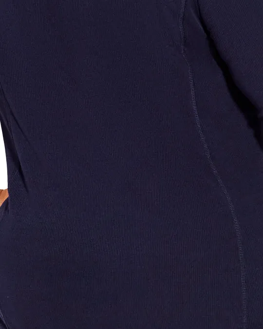 Henley Rib Top | Navy