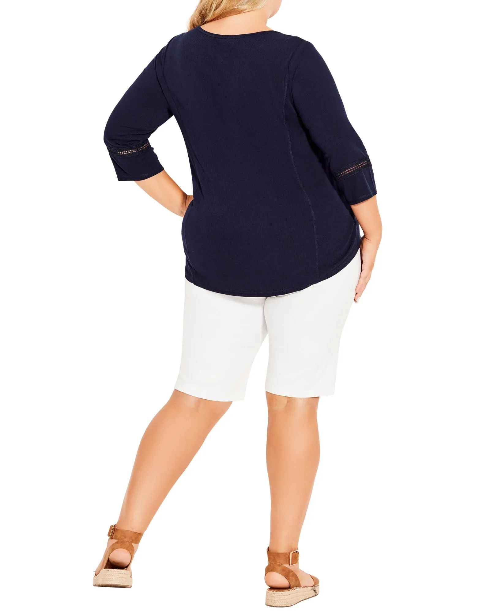 Henley Rib Top | Navy