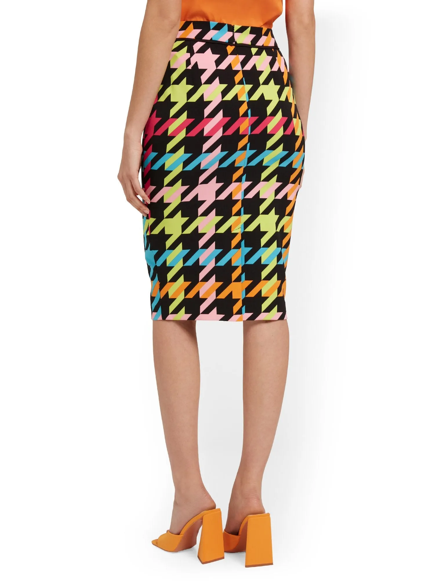 Houndstooth Pencil Skirt