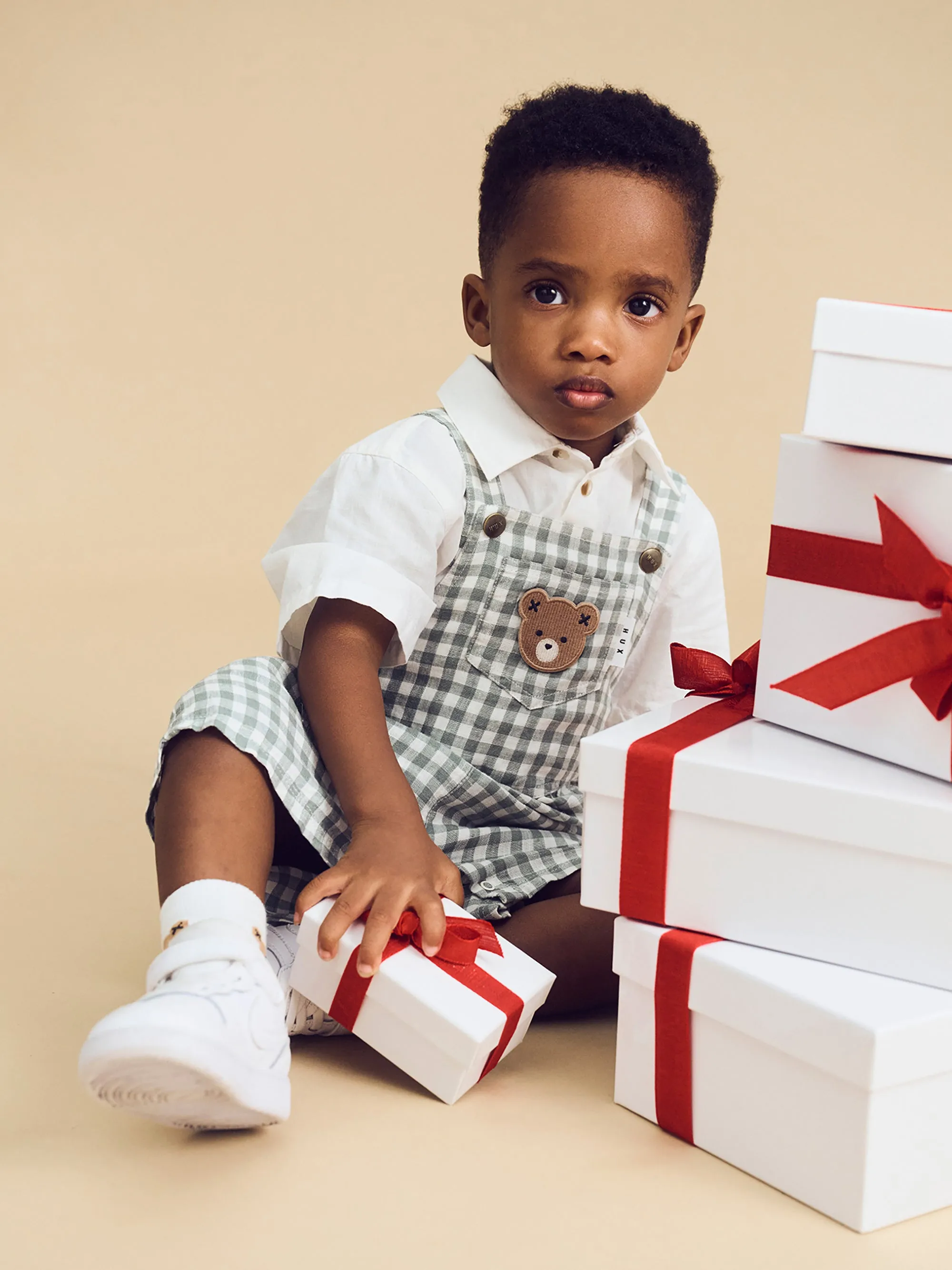 Huxbaby Huxbear Check Short Overall