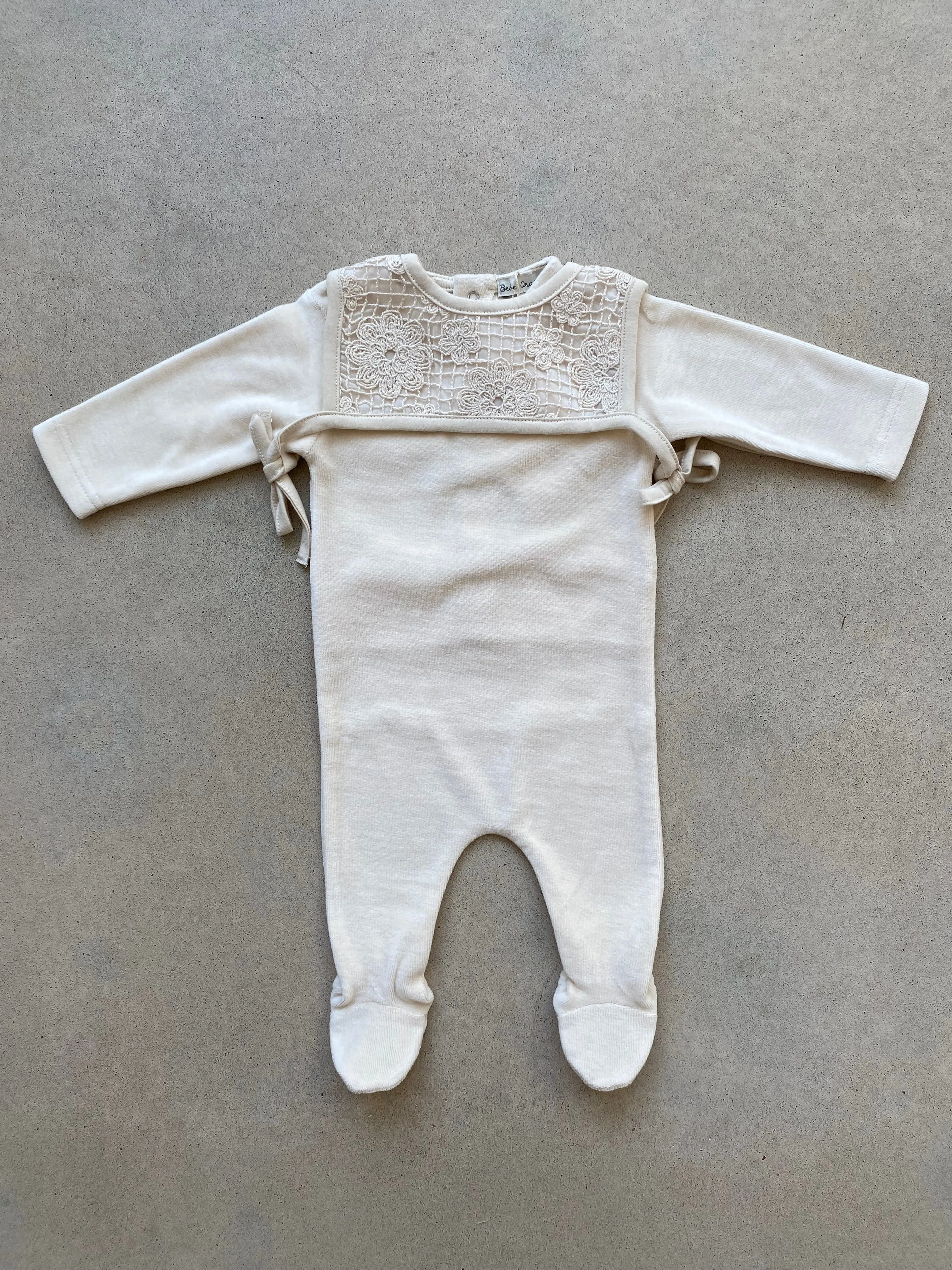 Iris Velour Collar Overall Ivory