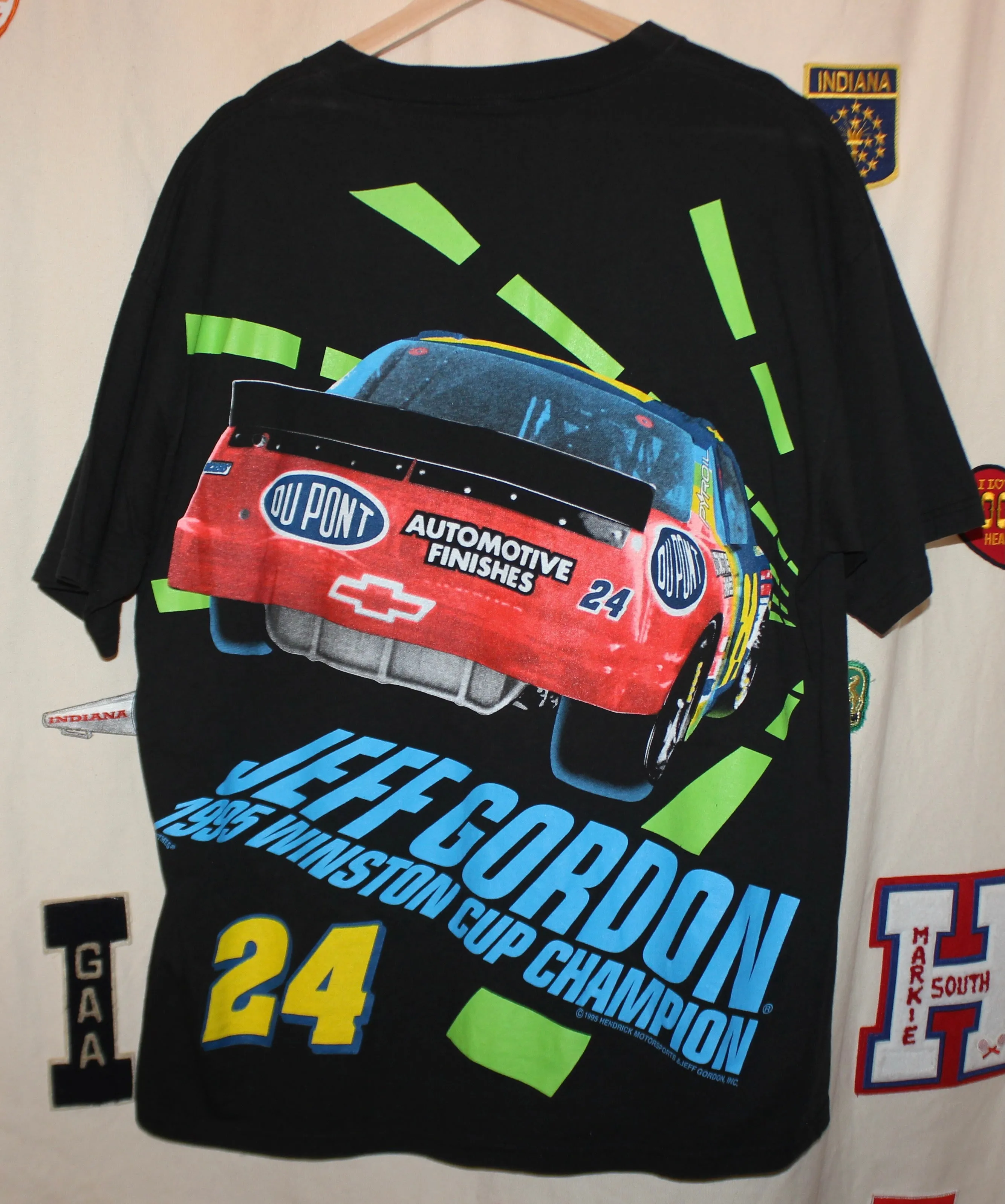 Jeff Gordon 24 NASCAR All Over Print Black Nutmeg T-Shirt: L
