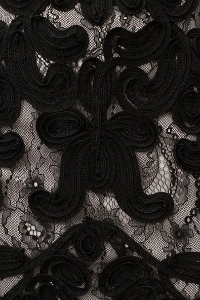 JS Collections EMBROIDERED ON LACE COCKTAIL DRESS
