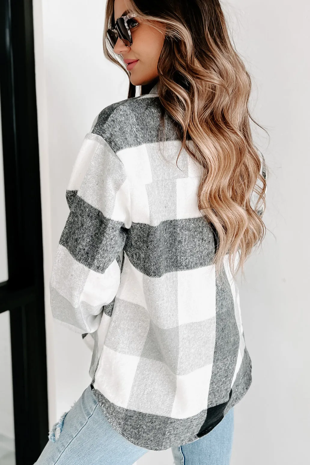 Just What You Need Plaid Shacket (Black)