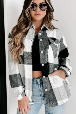 Just What You Need Plaid Shacket (Black)