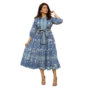 Kalyani Dress | Blue Floral