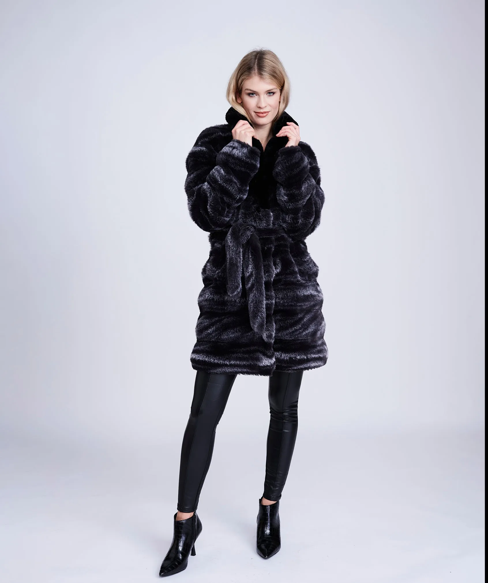 Keeva Coat - Black/Grey