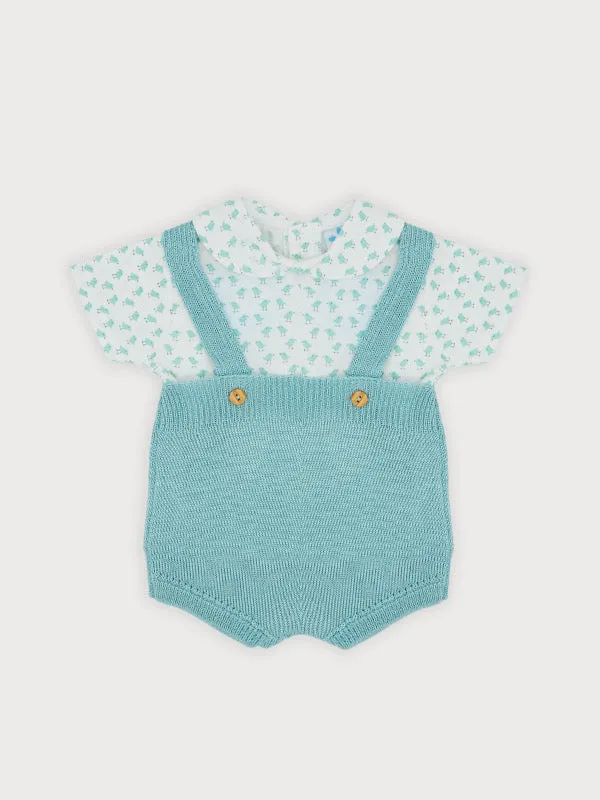 Knit Dungarees Set Pollitos