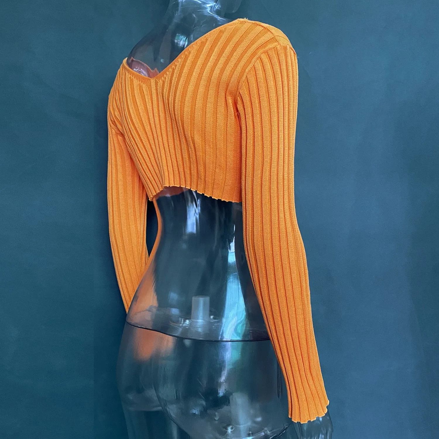 KNITTED CROP TOP CARDIGAN