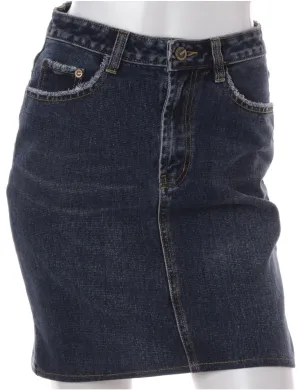 Label Short Black Denim Skirt