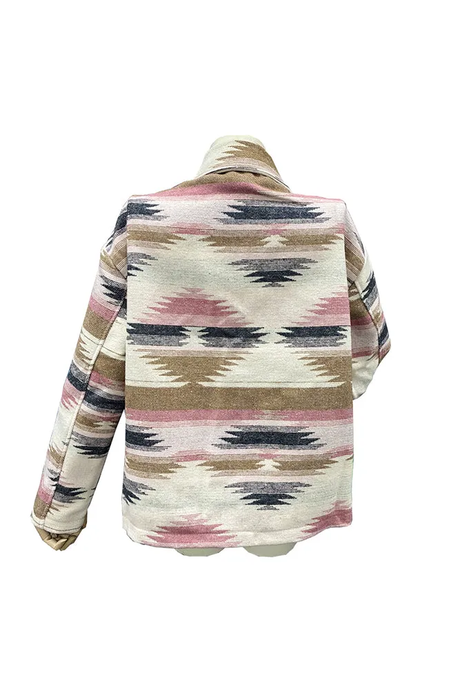 Lapel Button Up Aztec Jacket Winter Outfits Coat