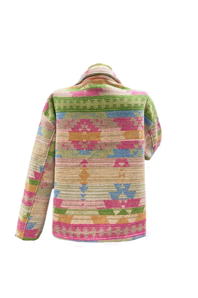 Lapel Button Up Aztec Jacket Winter Outfits Coat