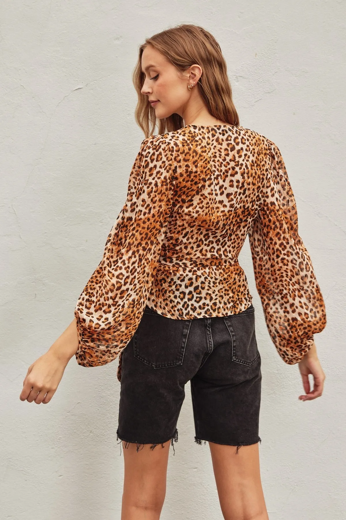Leopard Luxe Wrap Top