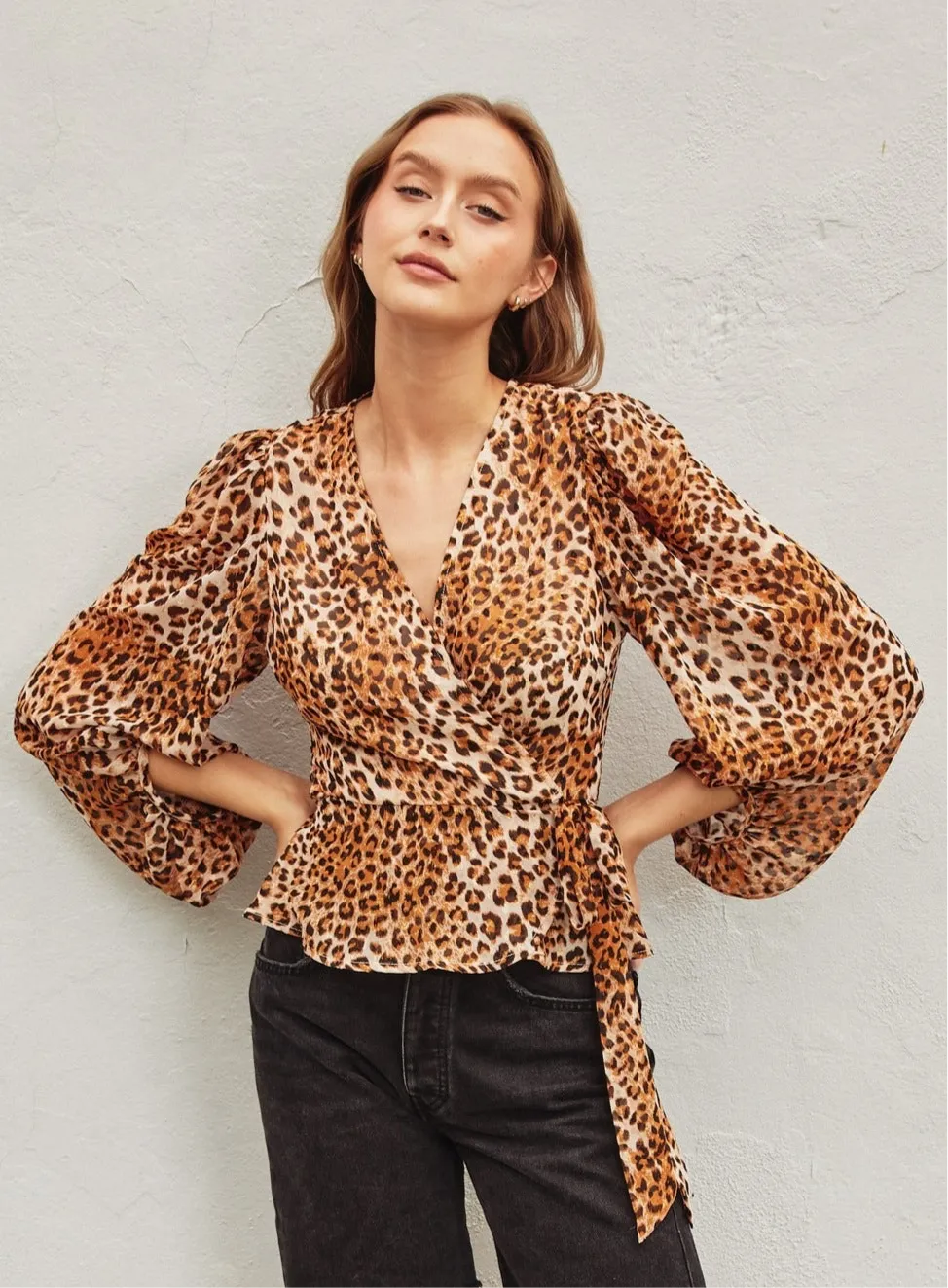Leopard Luxe Wrap Top