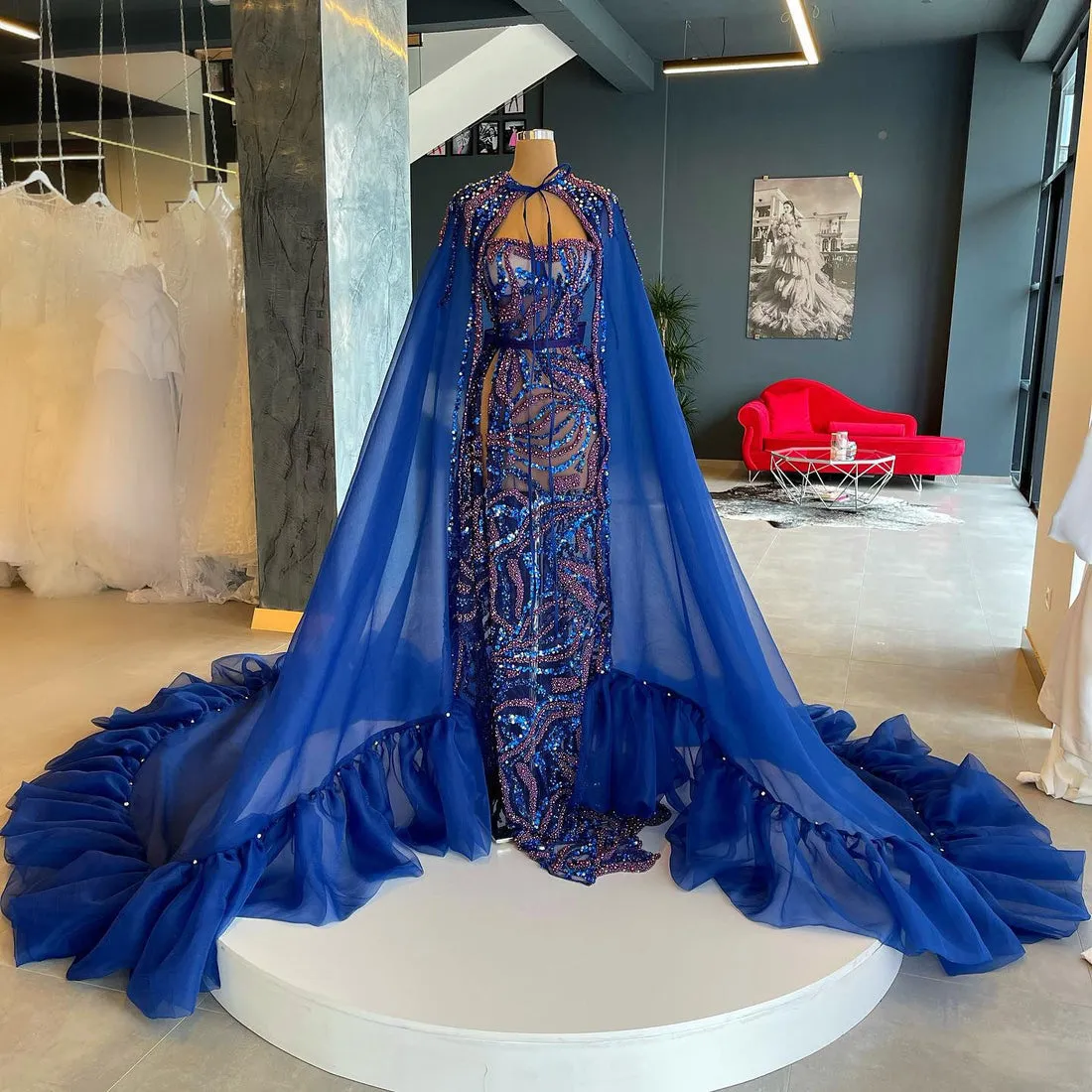 Lillie Beautiful Blue Evening Dress