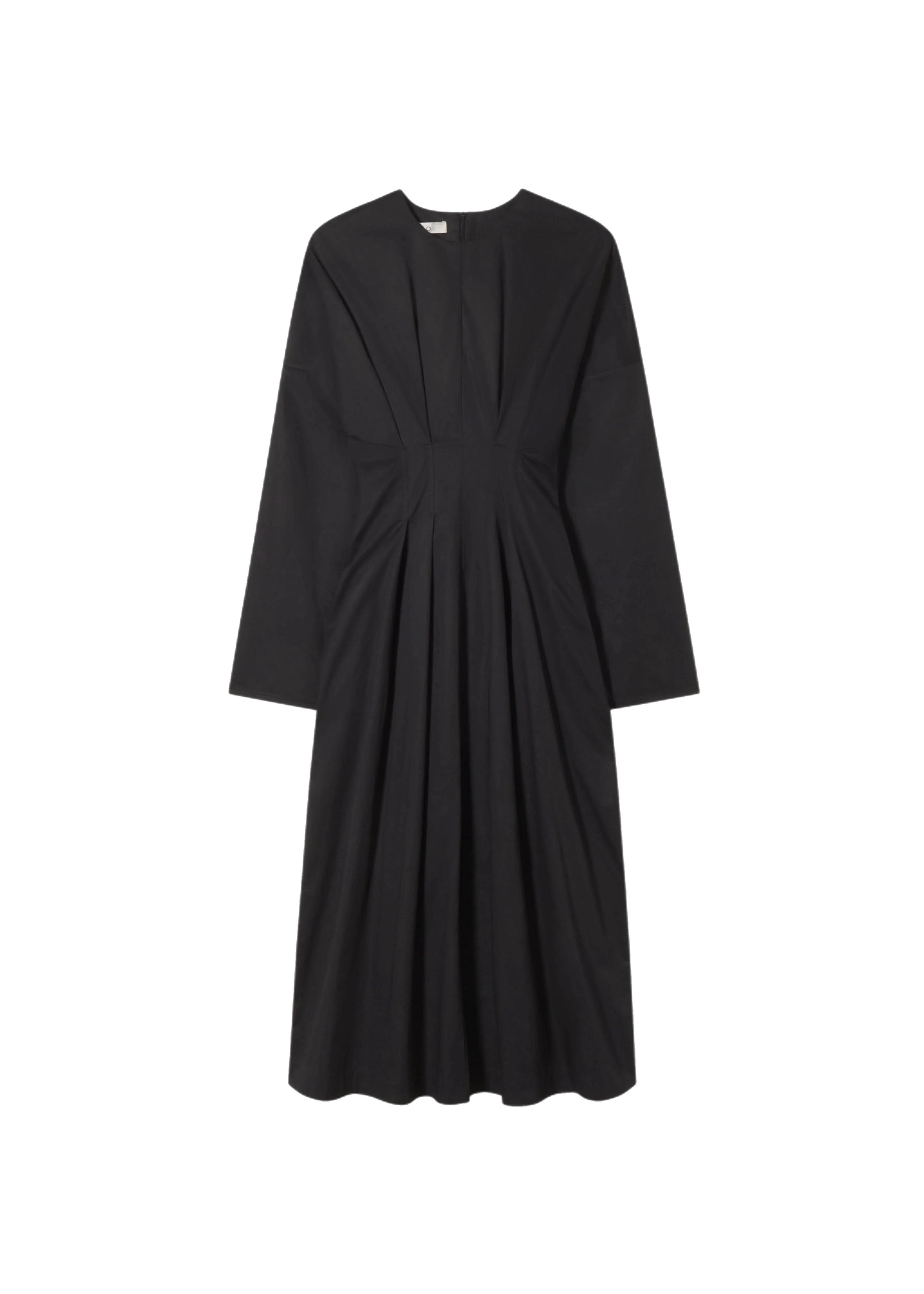 LONG SLEEVE CINCHED MIDI DRESS