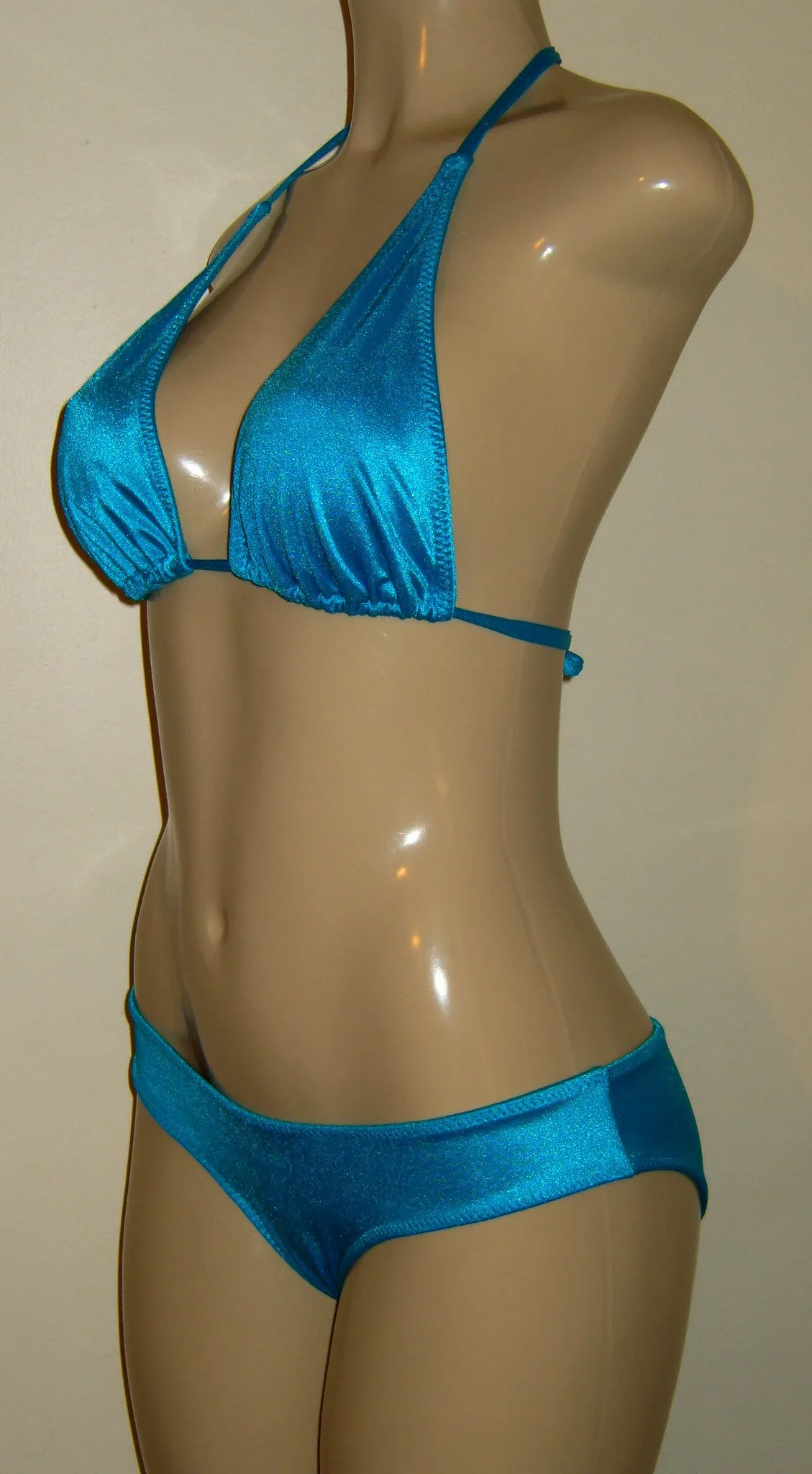Long triangle bikini tops  and Cheeky swimwear bikini bottoms