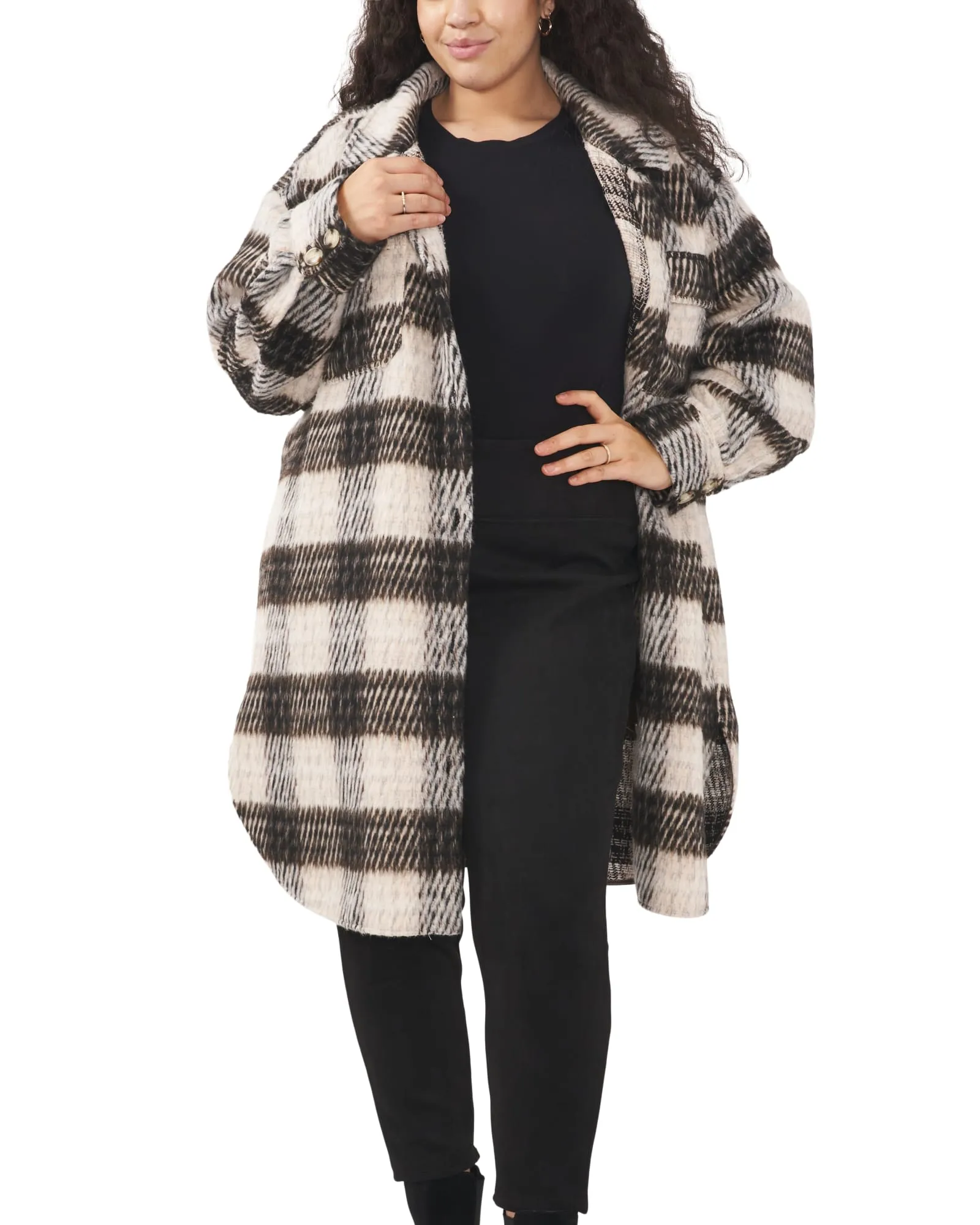 Maia Button Down Shacket | HAZELNUT HEATHER