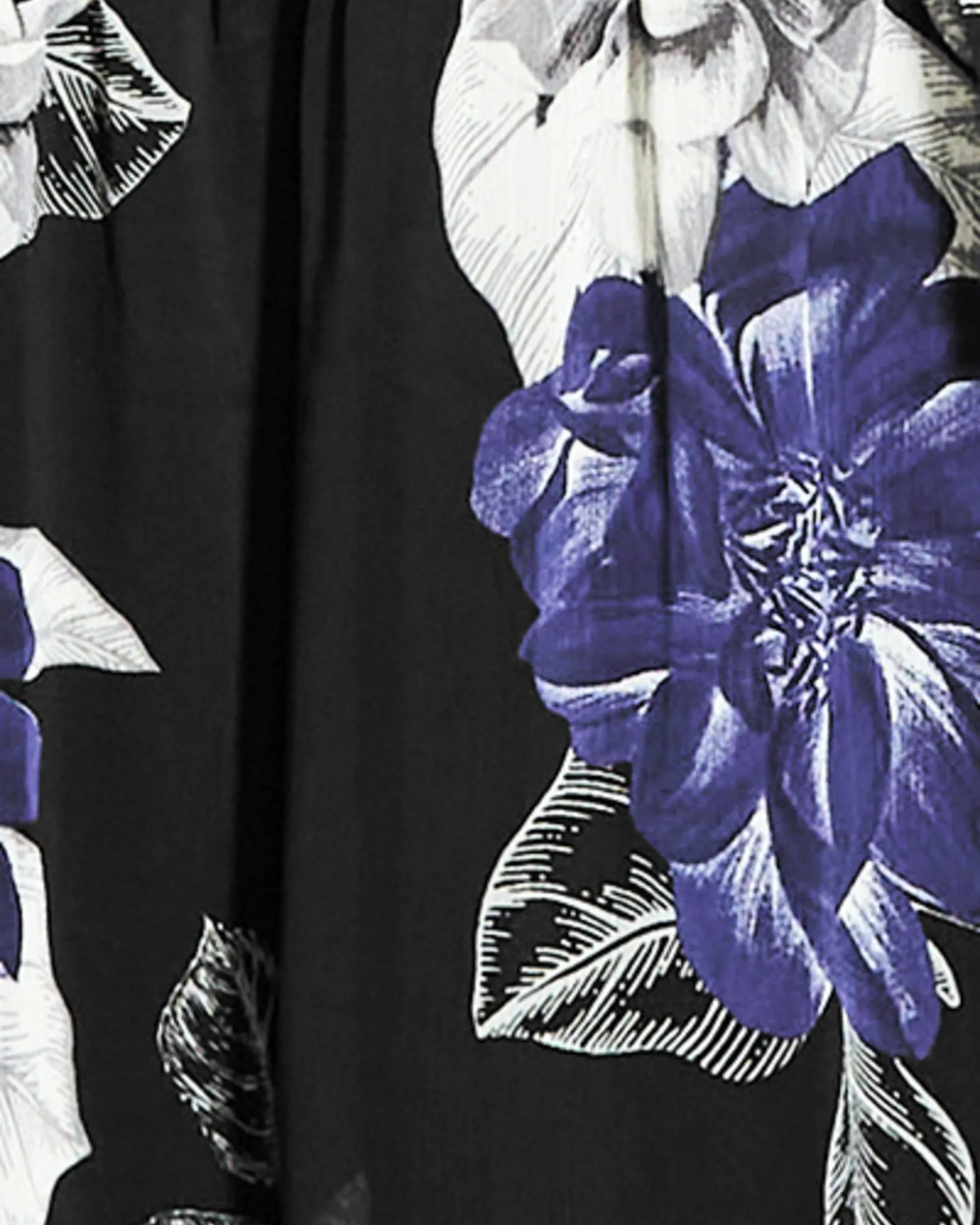 Maisie Epic Floral Top | Black / Azure Blue