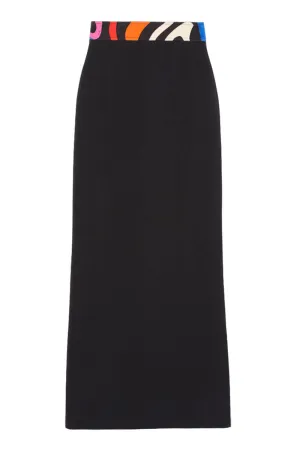 Marmo-Print Long Skirt