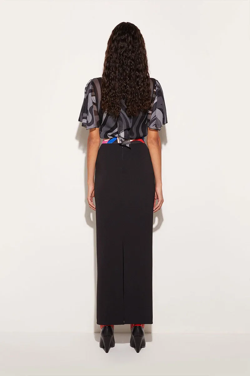 Marmo-Print Long Skirt