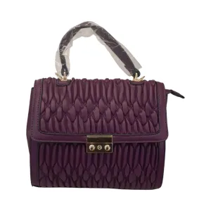 Maroon Quilted Leather Handbag