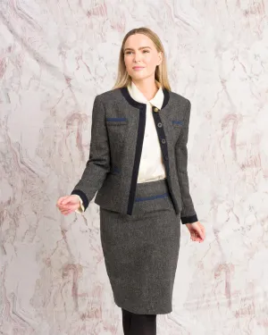 Mary-Kate Tweed Skirt - Grey Fleck