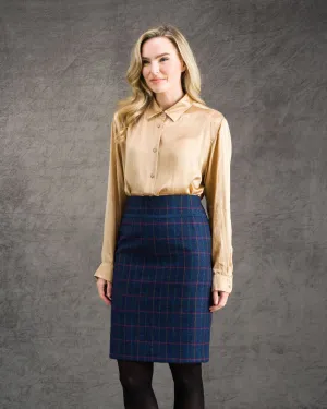 Mary-Kate Tweed Skirt - Primary Navy