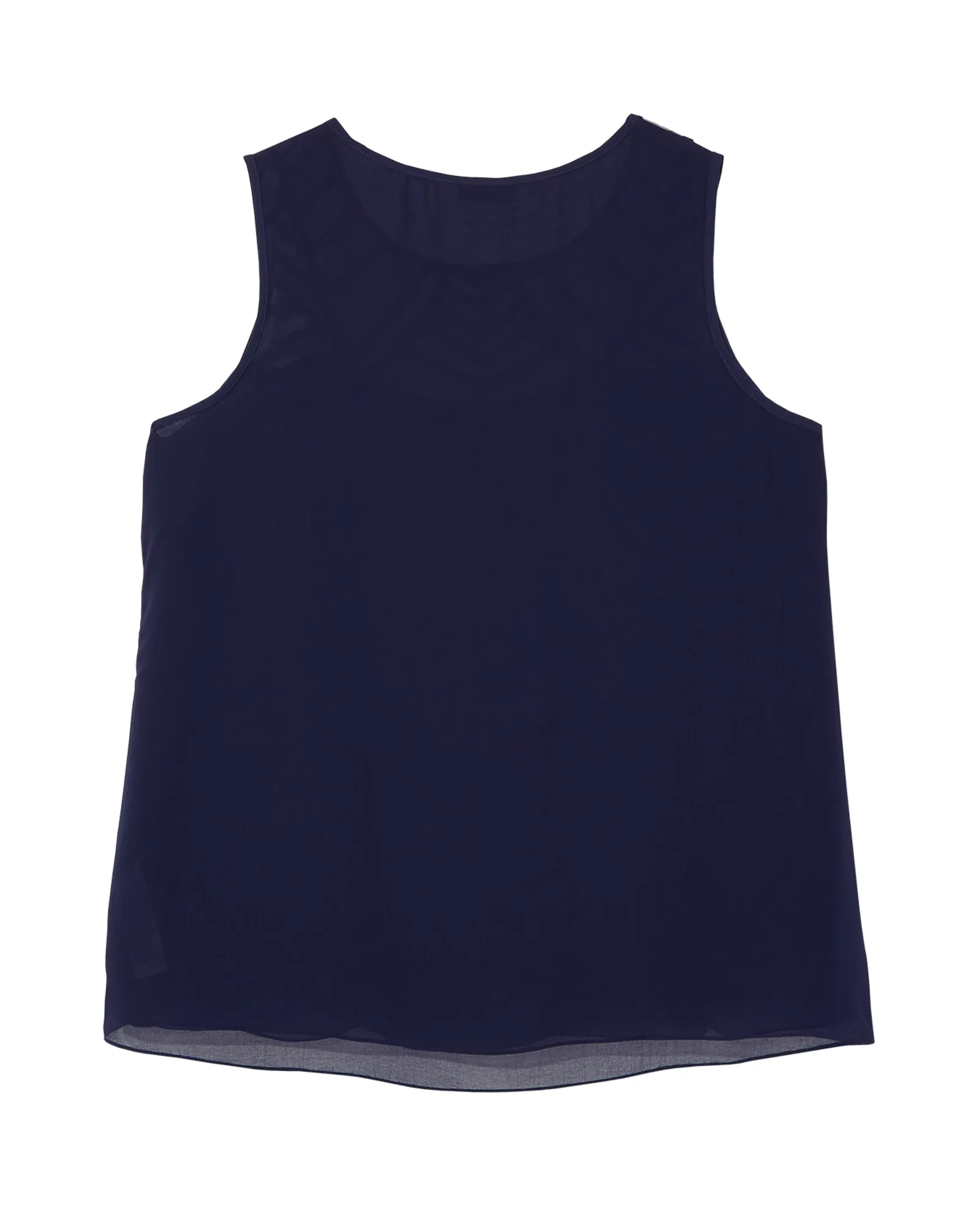 Maya Mesh Yoke Blouse | Navy