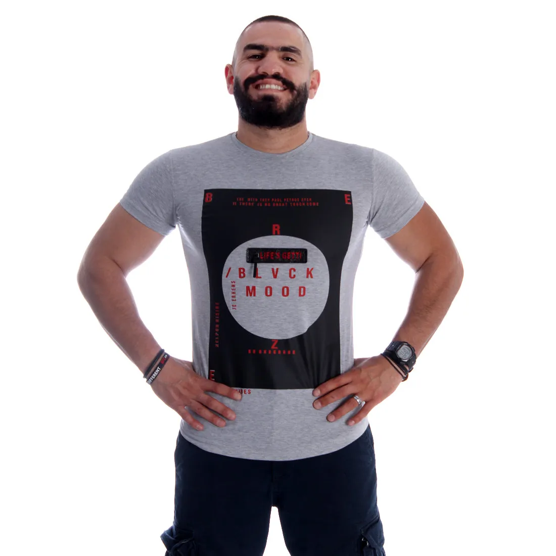 Men T-shirt- gray / made in Turkey -3343